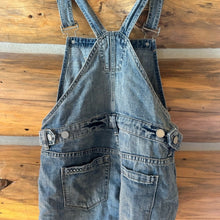 Load image into Gallery viewer, Blank NYC Medium Wash Short Distressed Denim Overalls size M