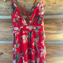 Load image into Gallery viewer, Lulu’s Roaming the Riviera Red Tropical Print Sleeveless Maxi Dress size XS
