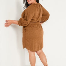 Load image into Gallery viewer, Old Navy Puff-Sleeve Waist-Defined Embroidered Mini Poet Shirt Dress size XXL