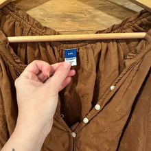 Load image into Gallery viewer, Old Navy Puff-Sleeve Waist-Defined Embroidered Mini Poet Shirt Dress size XXL