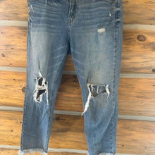 Load image into Gallery viewer, KanCan Vintage High Rise Destructed Straight Ankle Jean size 16