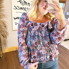 Load image into Gallery viewer, Lauren Conrad Floral Smocked Long Sleeve size 0X