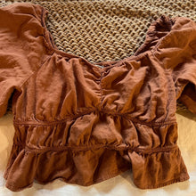 Load image into Gallery viewer, Women's Puff Elbow Sleeve Linen Peasant Shirt Top A New Day size XXL