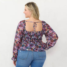 Load image into Gallery viewer, Lauren Conrad Floral Smocked Long Sleeve size 0X