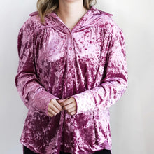 Load image into Gallery viewer, Bibi Crushed Velvet Pink Button Down size XL
