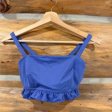Load image into Gallery viewer, Free People Women’s Blue Plie All Day Ruffle Sports Bra In African Violet size S

