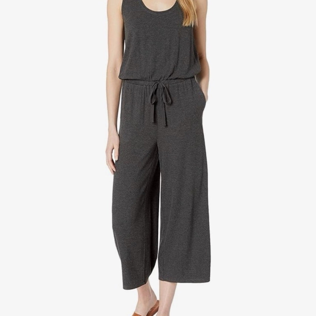 Daily Ritual Charcoal Cropped Jumpsuit size Large