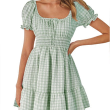 Load image into Gallery viewer, Plaid Square Neck Dress size Large
