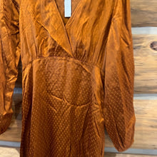 Load image into Gallery viewer, Sanctuary Satin Burnt Orange Earth Bound Dotted Midi Dress size 6
