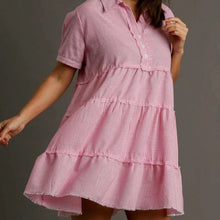 Load image into Gallery viewer, Umgee Pink Striped Babydoll Dress size L
