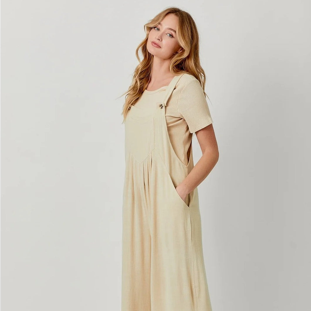 Mystree Linen Blend Jumpsuit size L