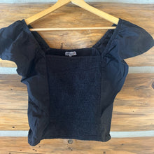 Load image into Gallery viewer, Anthropologie Conditions Apply Smocked Black Women’s Blouse size M
