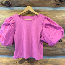 Load image into Gallery viewer, A New Day Puff Sleeve Barbie Pink Top size S
