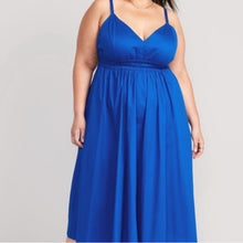 Load image into Gallery viewer, Old Navy Waist Defined Blue Midi Dress size XL
