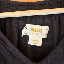 Load image into Gallery viewer, Anthropologie Maeve Isola Tiered Babydoll Black Blouse size XS
