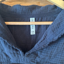 Load image into Gallery viewer, Zenana Black Peplum Collared Blouse size S/M
