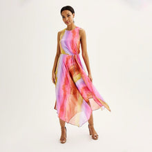 Load image into Gallery viewer, Nine West Cinched Waist Multicolor Chiffon size L
