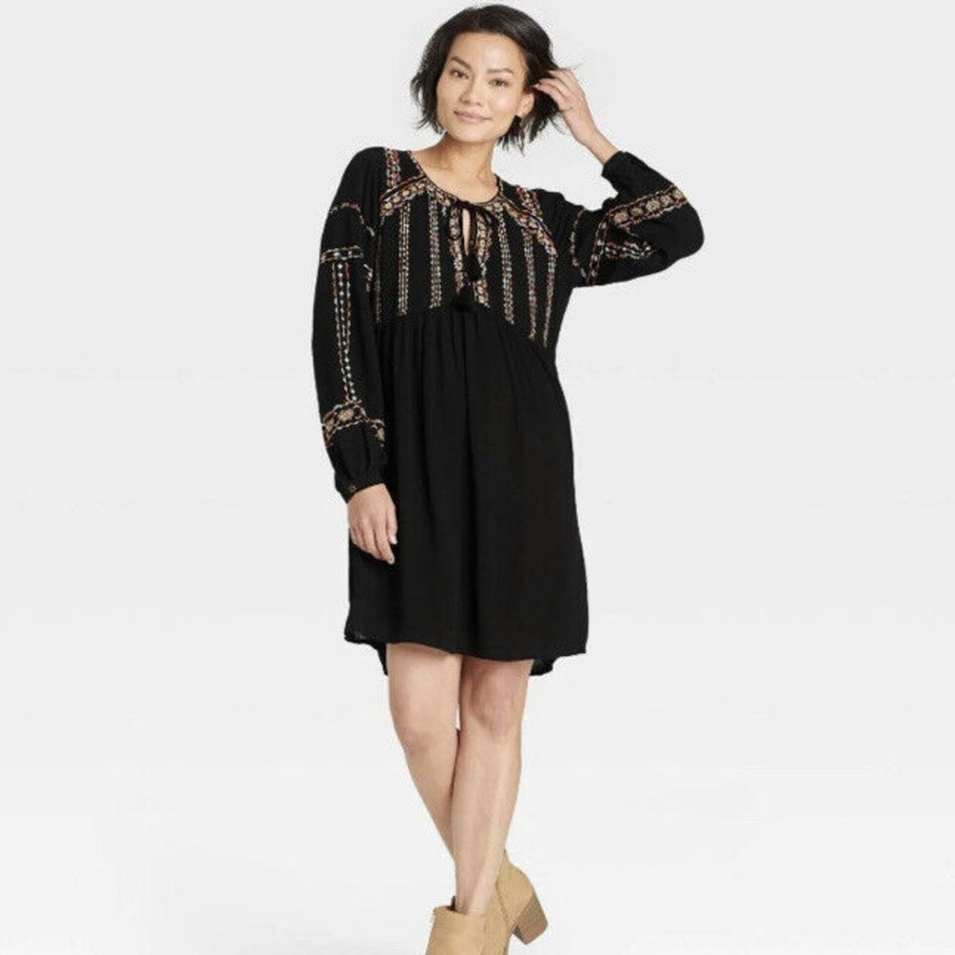 Knox Rose Embroidered Women’s Black Dress size Medium