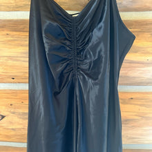 Load image into Gallery viewer, A New Day Satin Ruched Black Midi Dress size XXL

