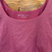 Load image into Gallery viewer, Beyond Yoga Shimmer Pink Crop Top size M
