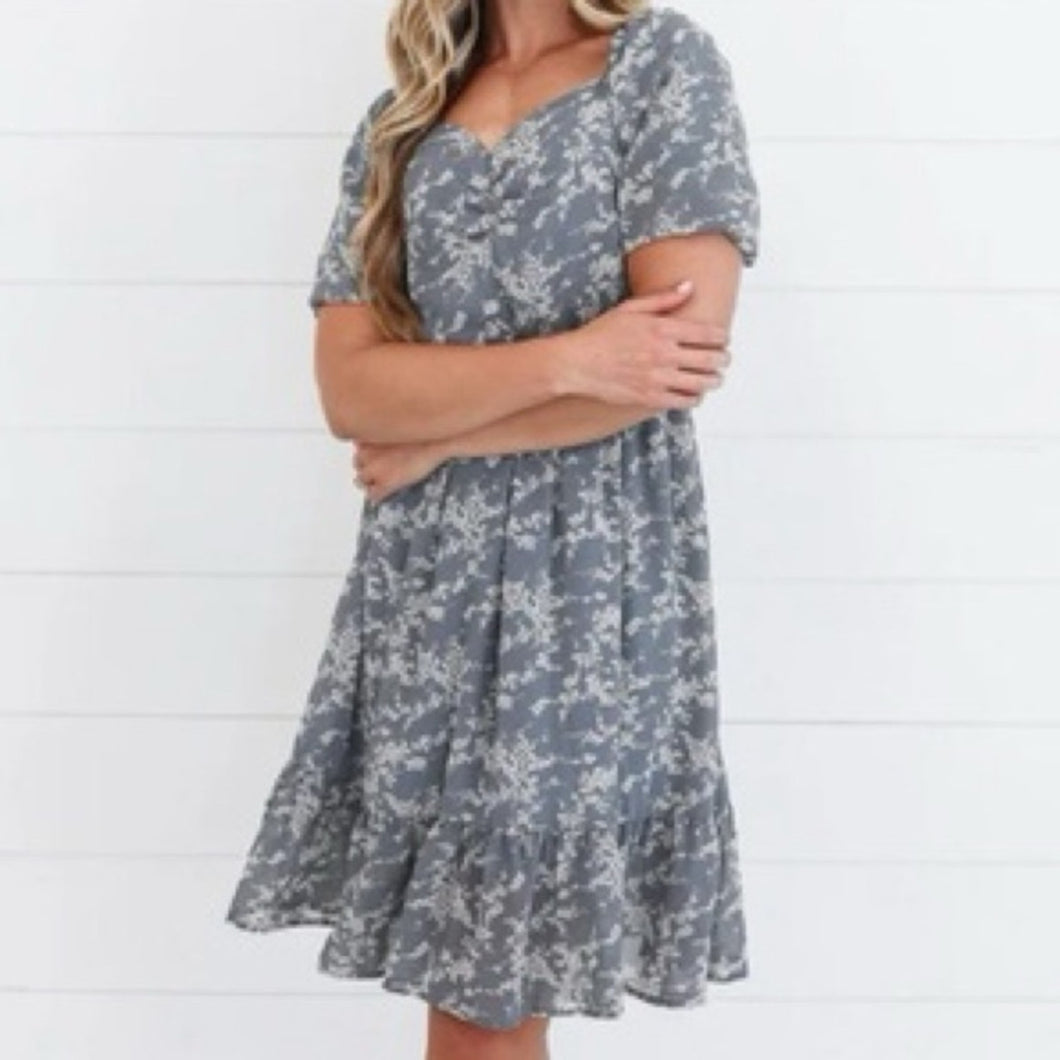 NWT MikaRose Brandi Puff Sleeve Floral Dress size S