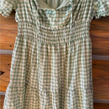 Load image into Gallery viewer, Plaid Square Neck Dress size Large
