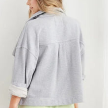 Load image into Gallery viewer, Aerie Pocket Detail Gray Shacket size Small
