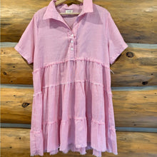 Load image into Gallery viewer, Umgee Pink Striped Babydoll Dress size L

