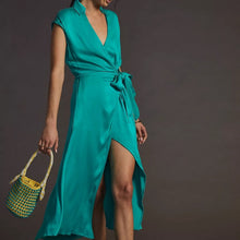 Load image into Gallery viewer, Anthropologie Maeve Open-Back Wrap Midi size M
