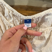 Load image into Gallery viewer, Old Navy Eyelet Waist Defined Mini Dress Women’s Cream size 2X
