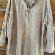 Load image into Gallery viewer, Free People Intimately Around The Clock Henley Sweater Oarmeal Ribbed Pullover size L

