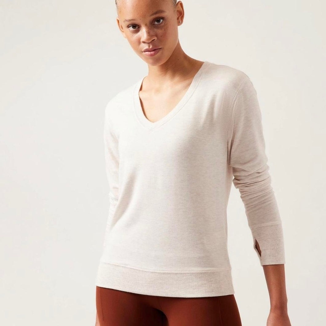 Athleta Sunrise V-Neck Sweatshirt size M
