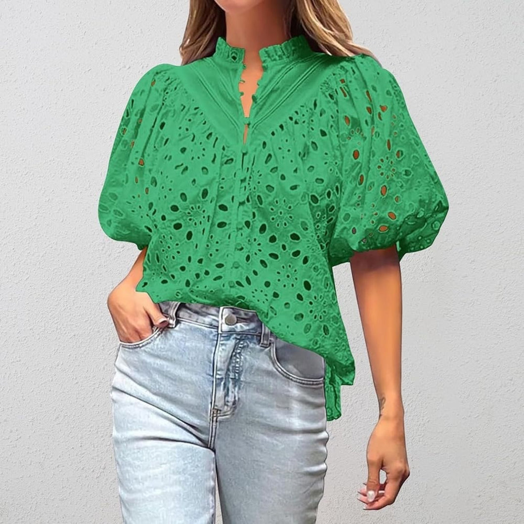 Pretty Garden Eyelet Blouse size XL