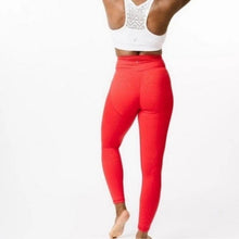 Load image into Gallery viewer, Zyia Light n Tight Cross Front Red Leopard Leggings size 6-8
