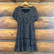 Load image into Gallery viewer, NWT MikaRose Renee Dress in Black Hydrangea size S
