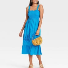 Load image into Gallery viewer, Knox Rose Smocked Blue Dress size XL
