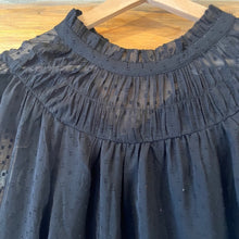 Load image into Gallery viewer, Ann Taylor Loft Clip Dot Shirred Ruffle Neck Blouse size Large
