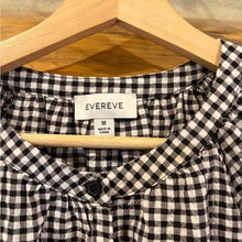 Load image into Gallery viewer, Evereve Gingham Button Down Blouse size M
