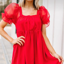 Load image into Gallery viewer, Entro Red Bubble Sleeve Dress size S
