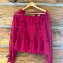 Load image into Gallery viewer, LC Lauren Conrad Long Sleeve Smocking Top size 0X
