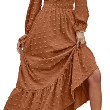 Load image into Gallery viewer, NWT Fashion Swiss Dot Rust Long Sleeve Dress size S
