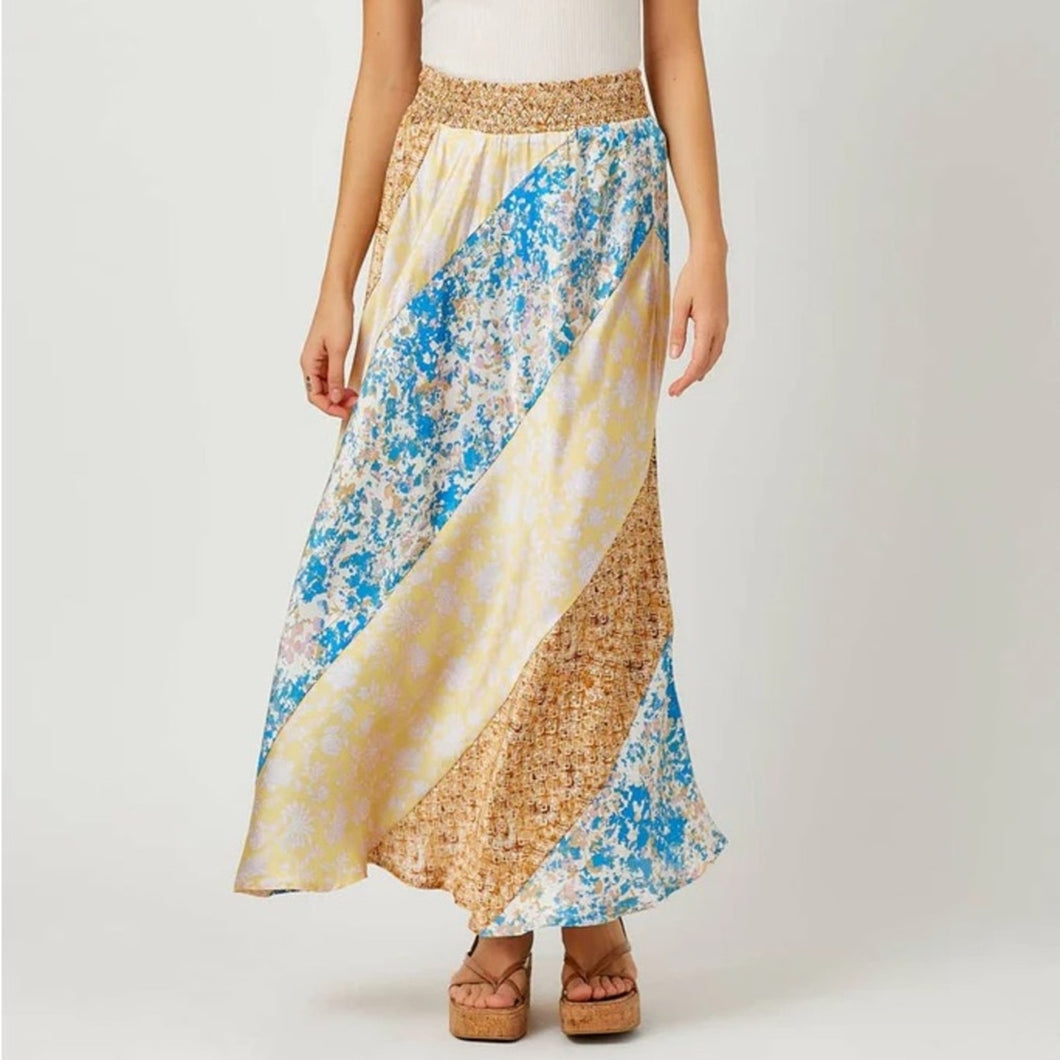 NWT Mystree Mixed Print Satin Skirt size L