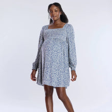 Load image into Gallery viewer, Motherhood Blue Smocked Dress size S
