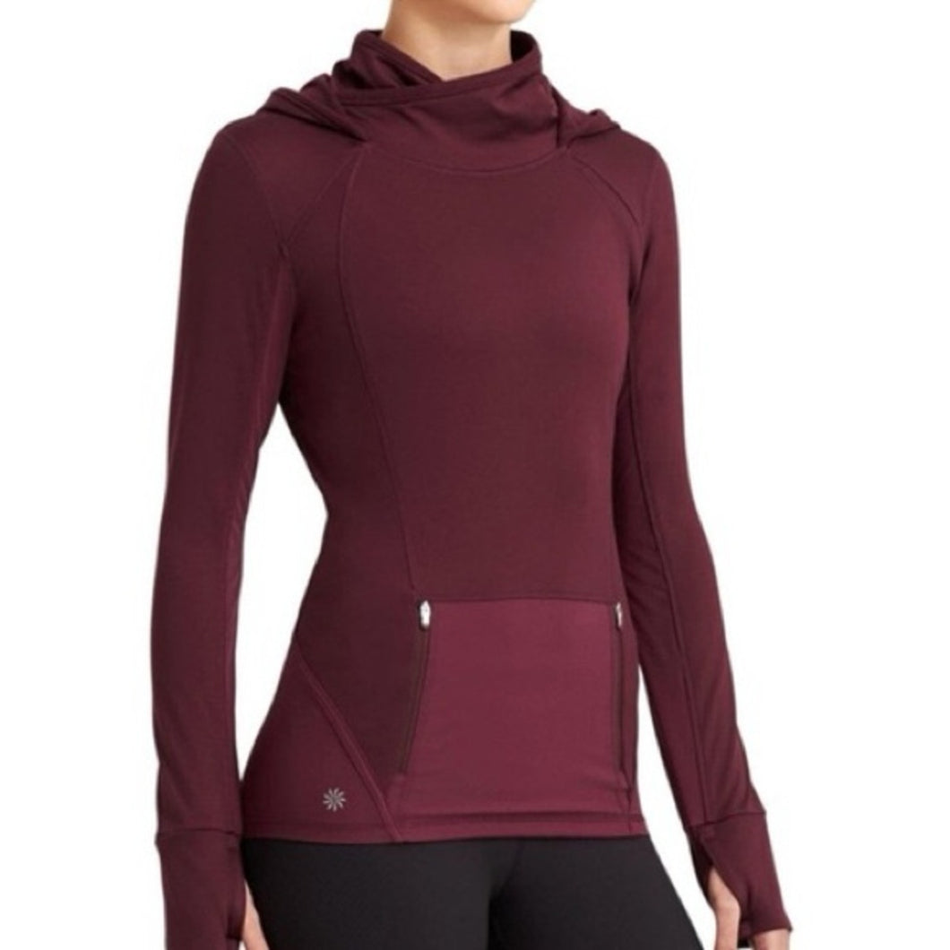 Athleta Plush Tech Hoodie Cowl Neck Long Sleeve size XS