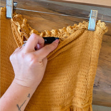 Load image into Gallery viewer, Zesica Tiered Smocked Strapless Mustard Maxi Dress size Medium
