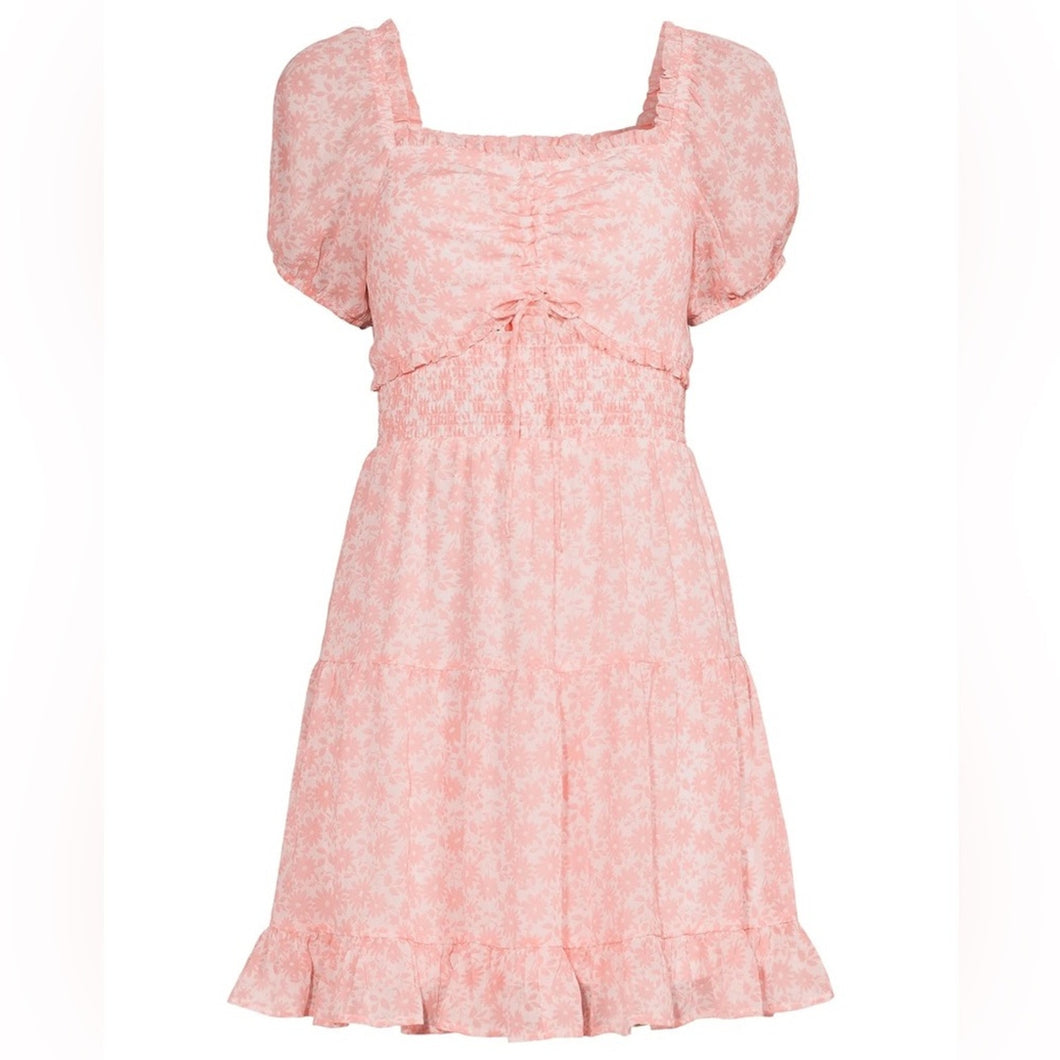 Madden NYC Juniors’ Smocked Waist Dress with Cut Out size XL