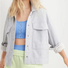 Load image into Gallery viewer, Aerie Pocket Detail Gray Shacket size Small

