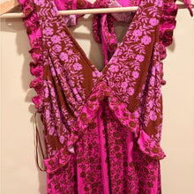 Load image into Gallery viewer, By Anthropologie Plunge V-Neck Ruffle A-Line Dress size M
