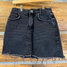 Load image into Gallery viewer, Urban Outfitters BDG Black Denim Raw Hem Mini Skirt size S

