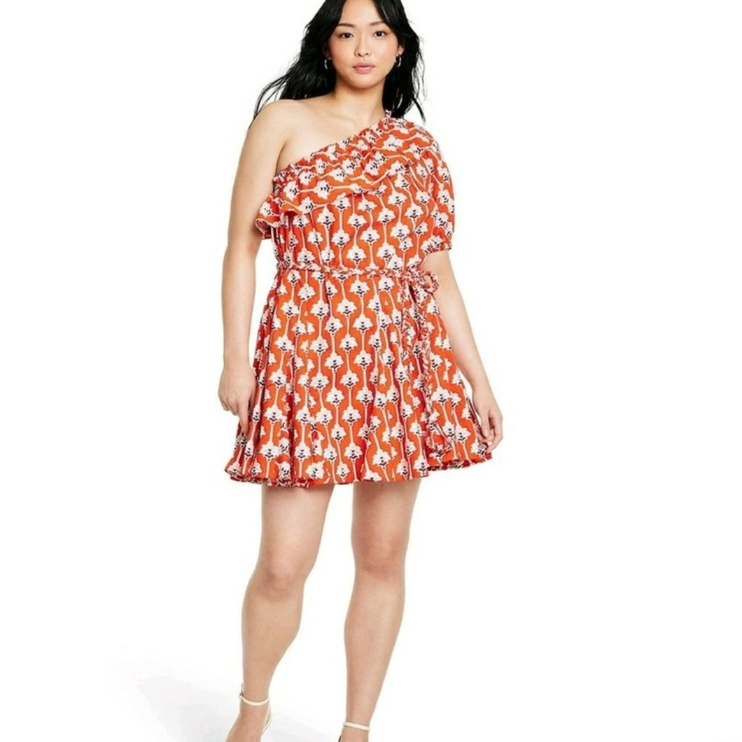 RHODE x Target Lotus Floral Print One Shoulder Mini Dress size 1X